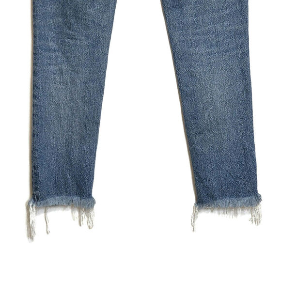 Madewell The Perfect Vintage Jean High Rise Raw Hem Crop Ankle Blue Denim 24 - Picture 5 of 15